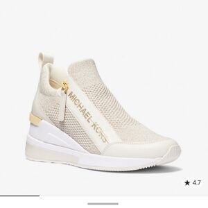 Michael Kors Women's Beige and Gold Slip-On Sneakers